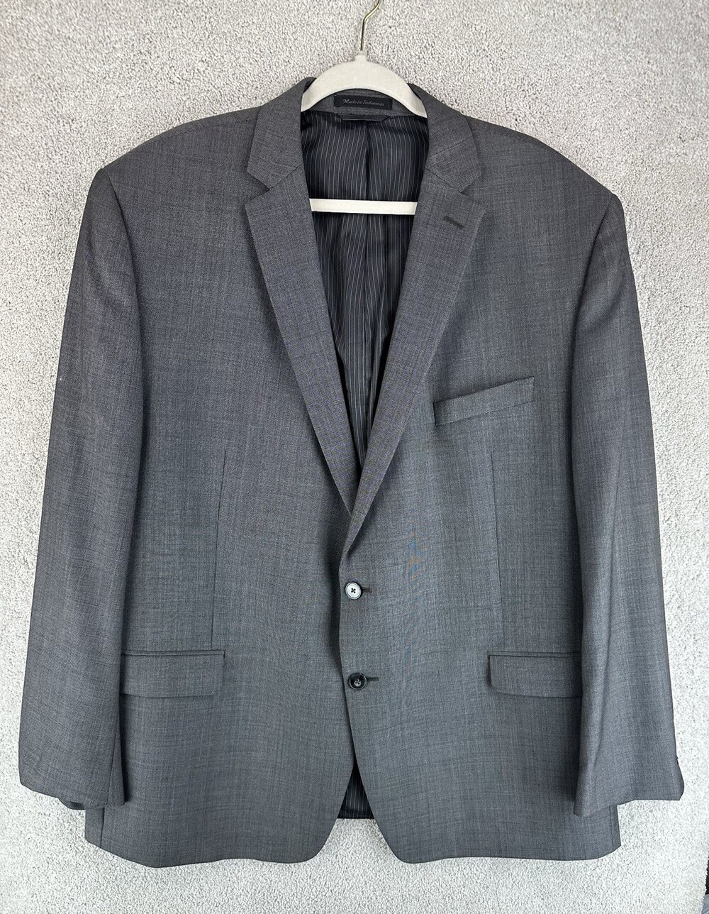 Calvin Klein Jacket Blazer Men's 48R regular Business Jacket Gray Business Slim